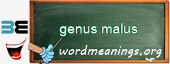 WordMeaning blackboard for genus malus